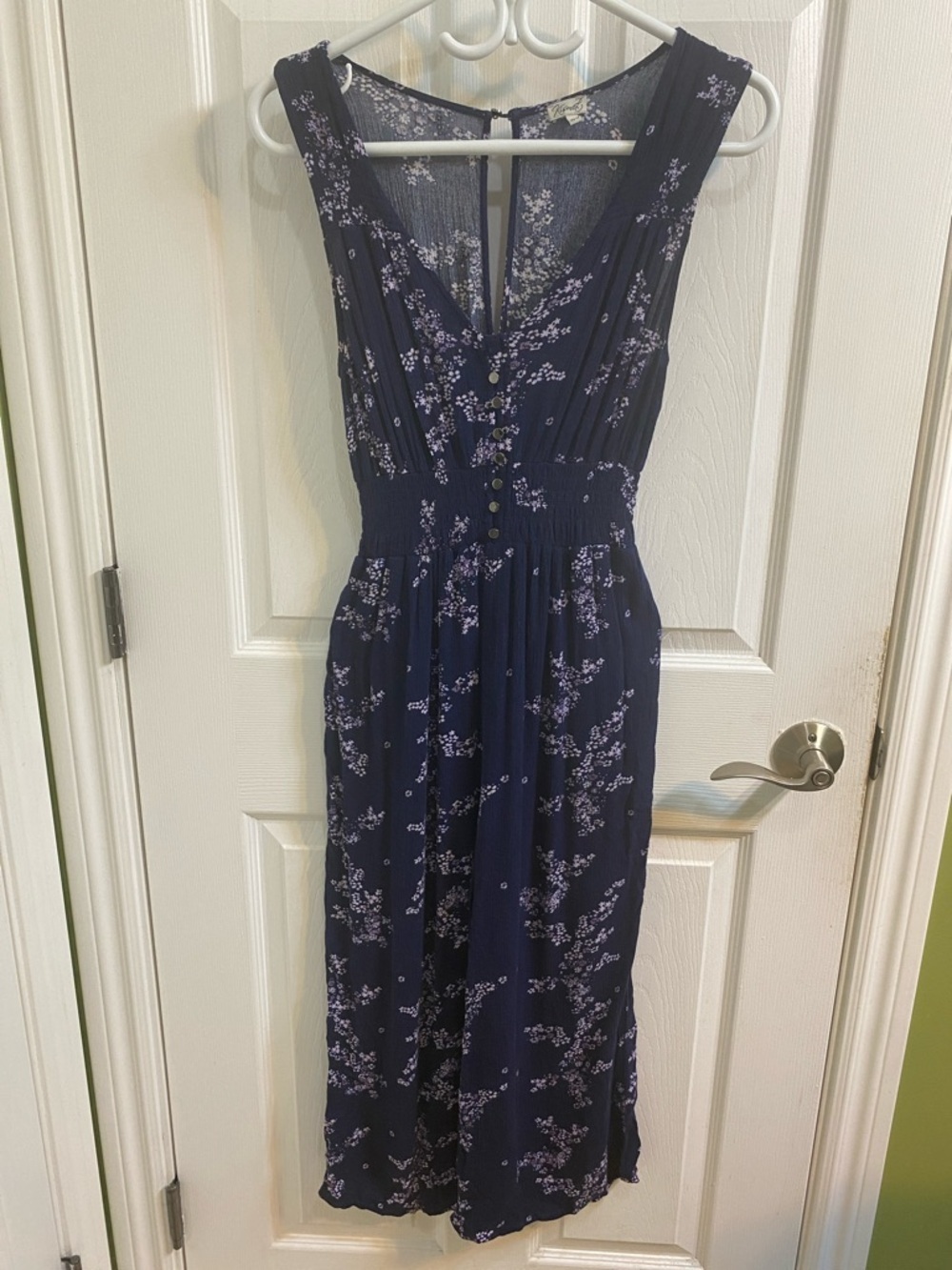 Kismet Blue Purple Lilac Floral Sleeveless Spring Jumpsuit Romper Women’s XS